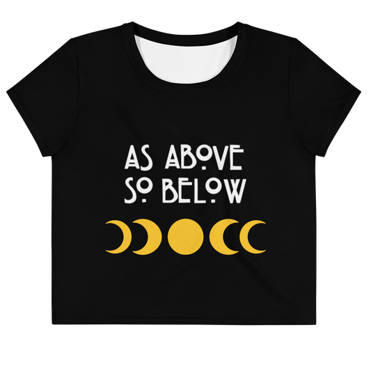 As Above So Below Moon Crop Tee