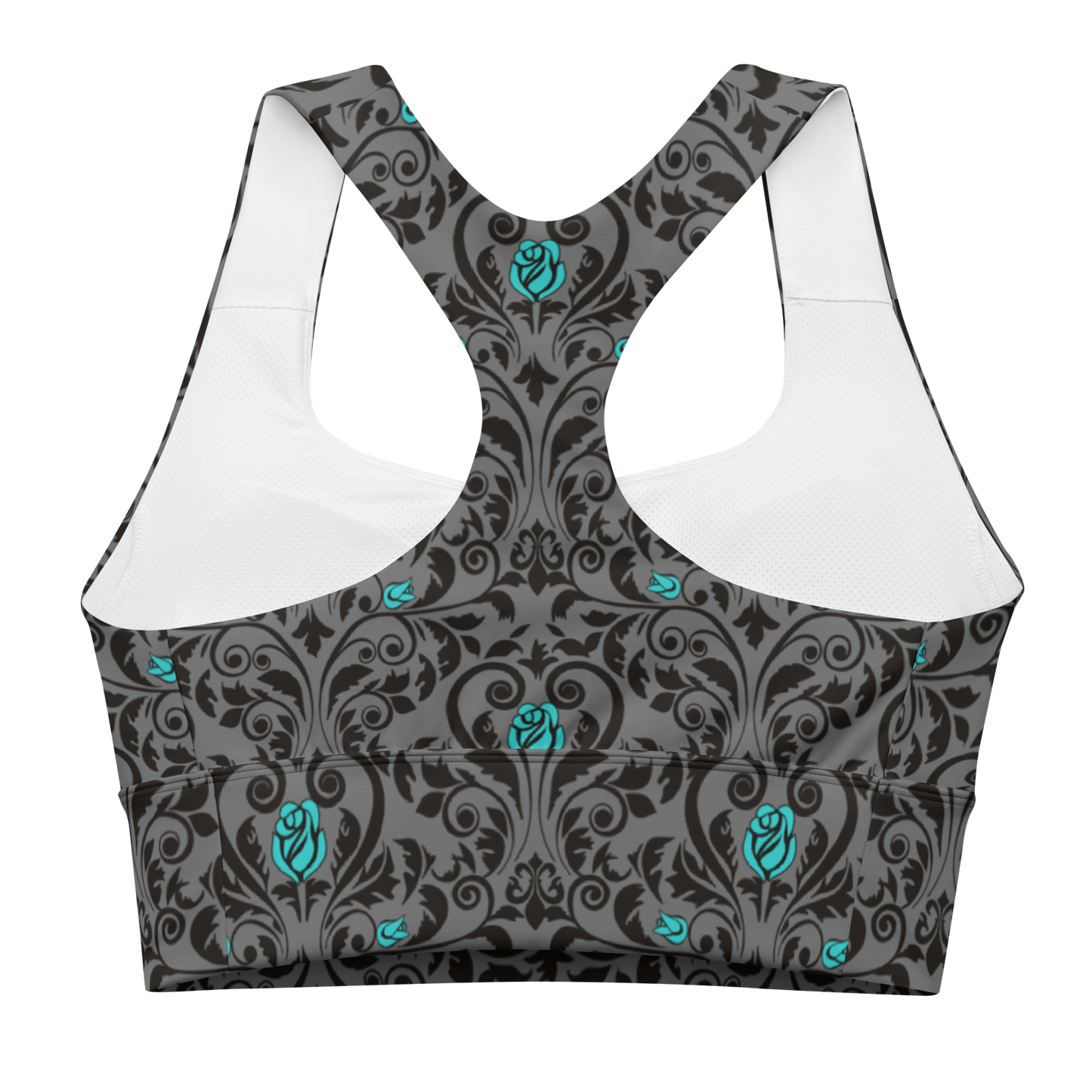 Dark Floral Blue Sports Bra