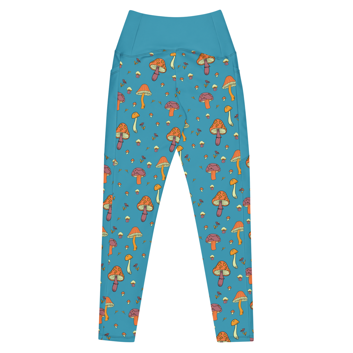 Mushroom Crossover Leggings with Pockets