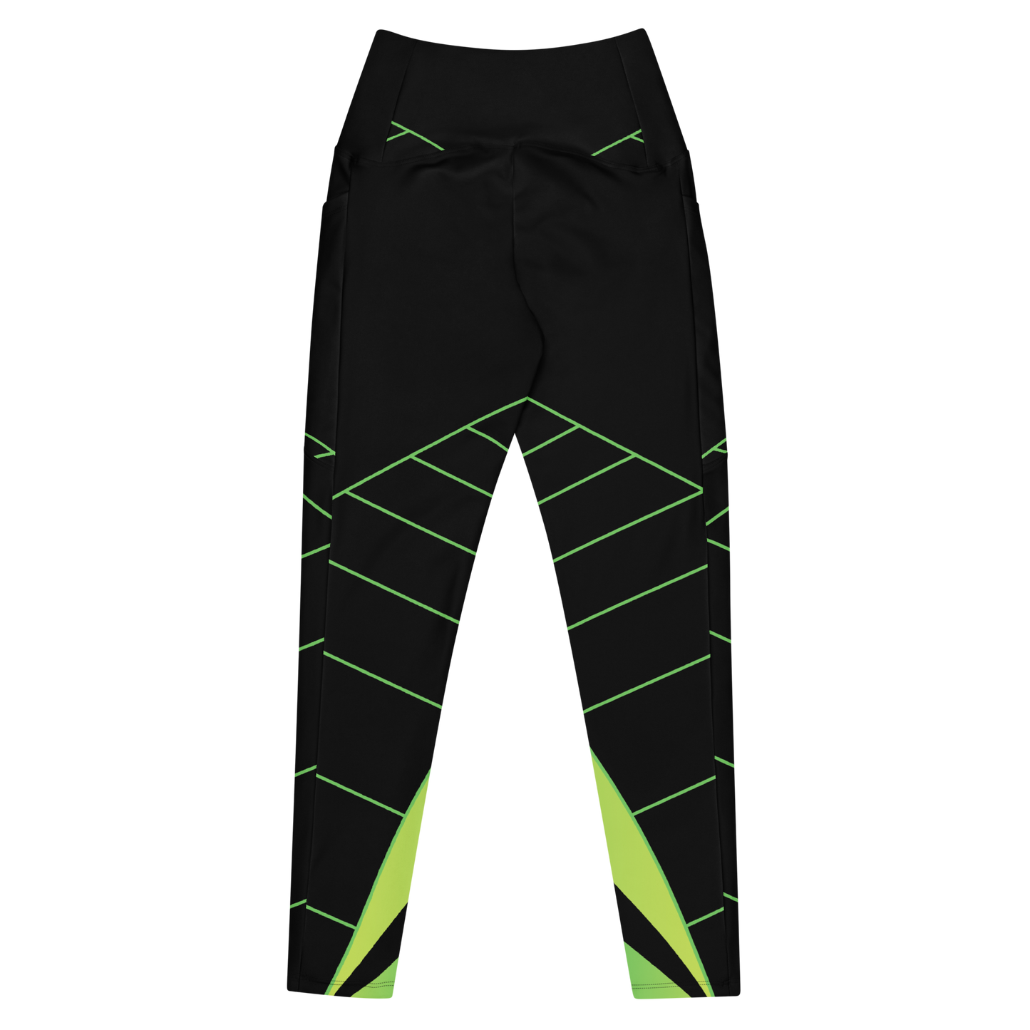 Green Crossover Leggings with Pockets