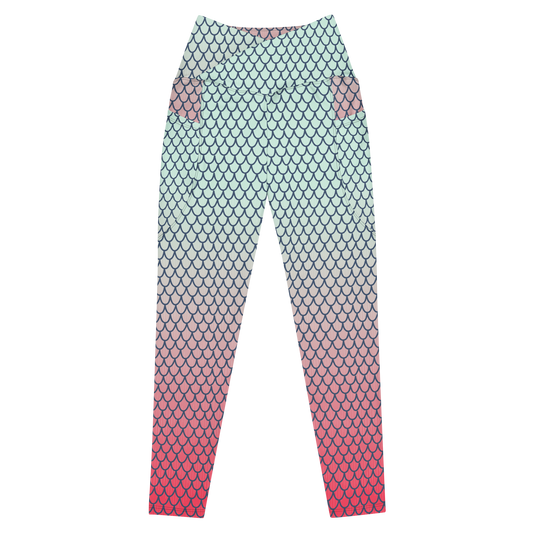 Mermaid Crossover Leggings with Pockets