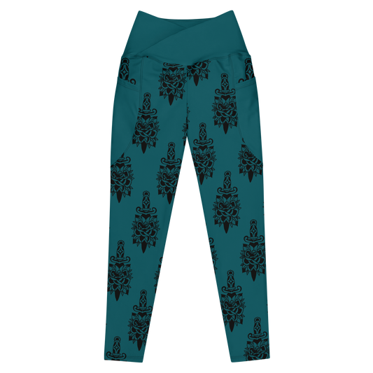 Traditional Dagger Crossover Leggings with Pockets