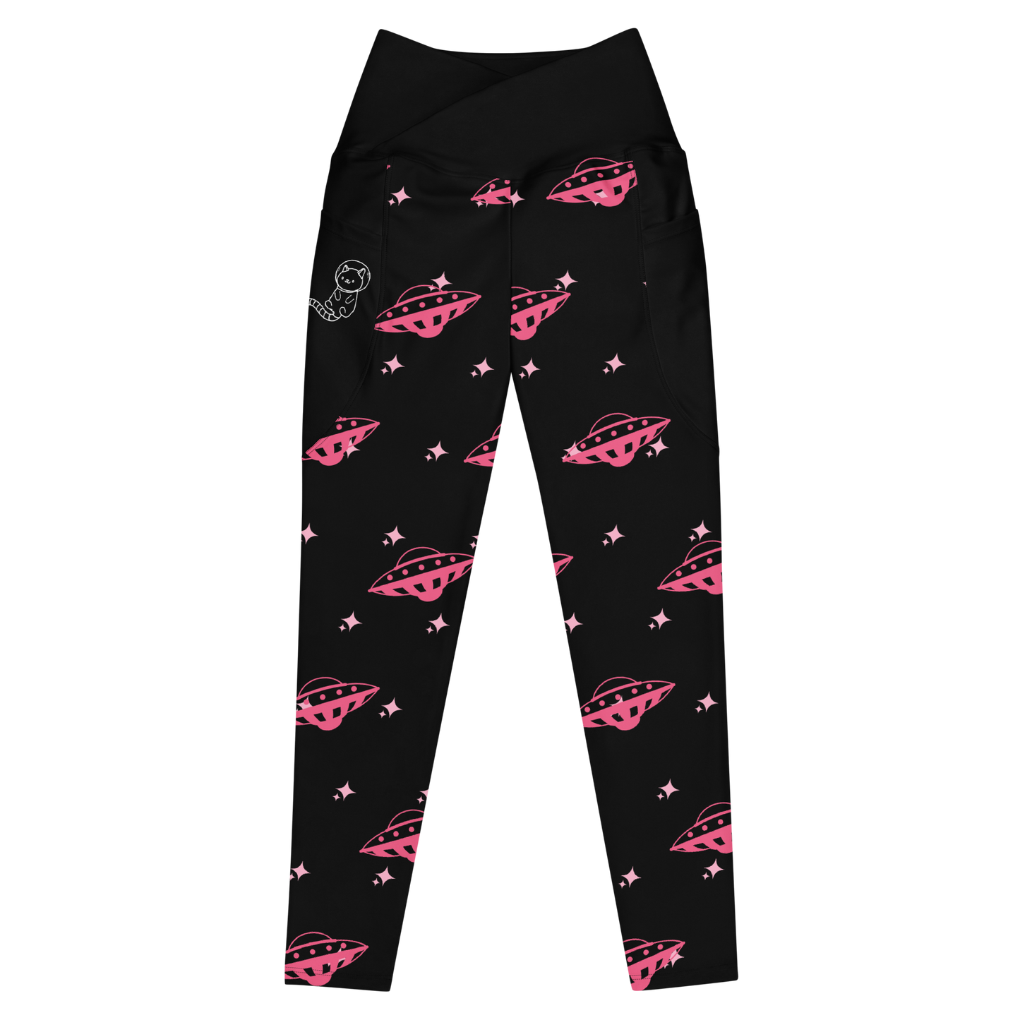 Spaced Out Crossover Leggings with Pockets