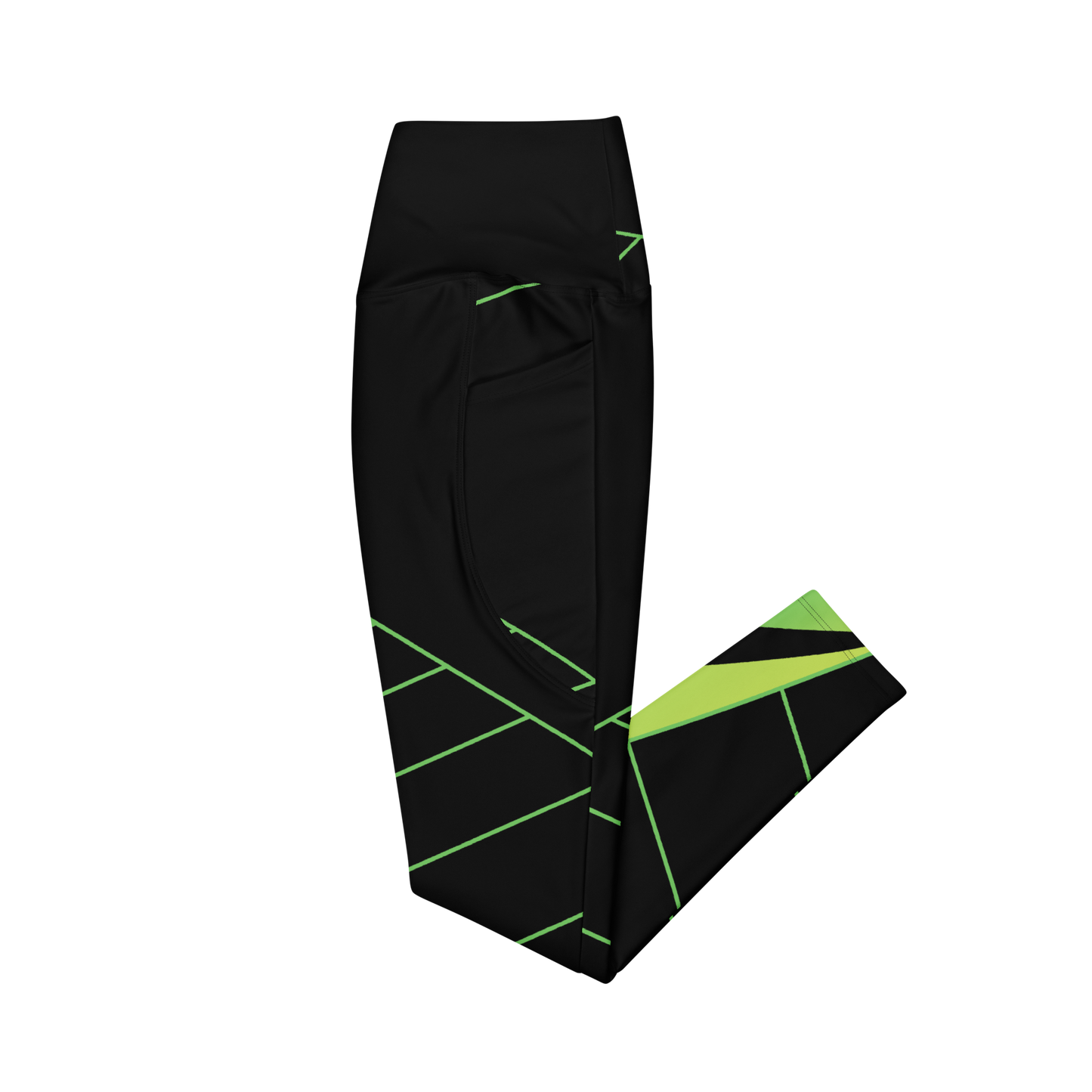 Green Crossover Leggings with Pockets