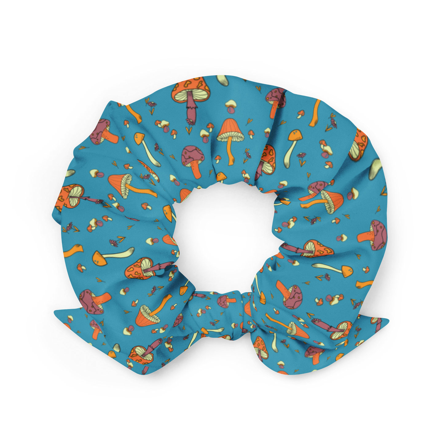 Mushroom Print Recycled Scrunchie