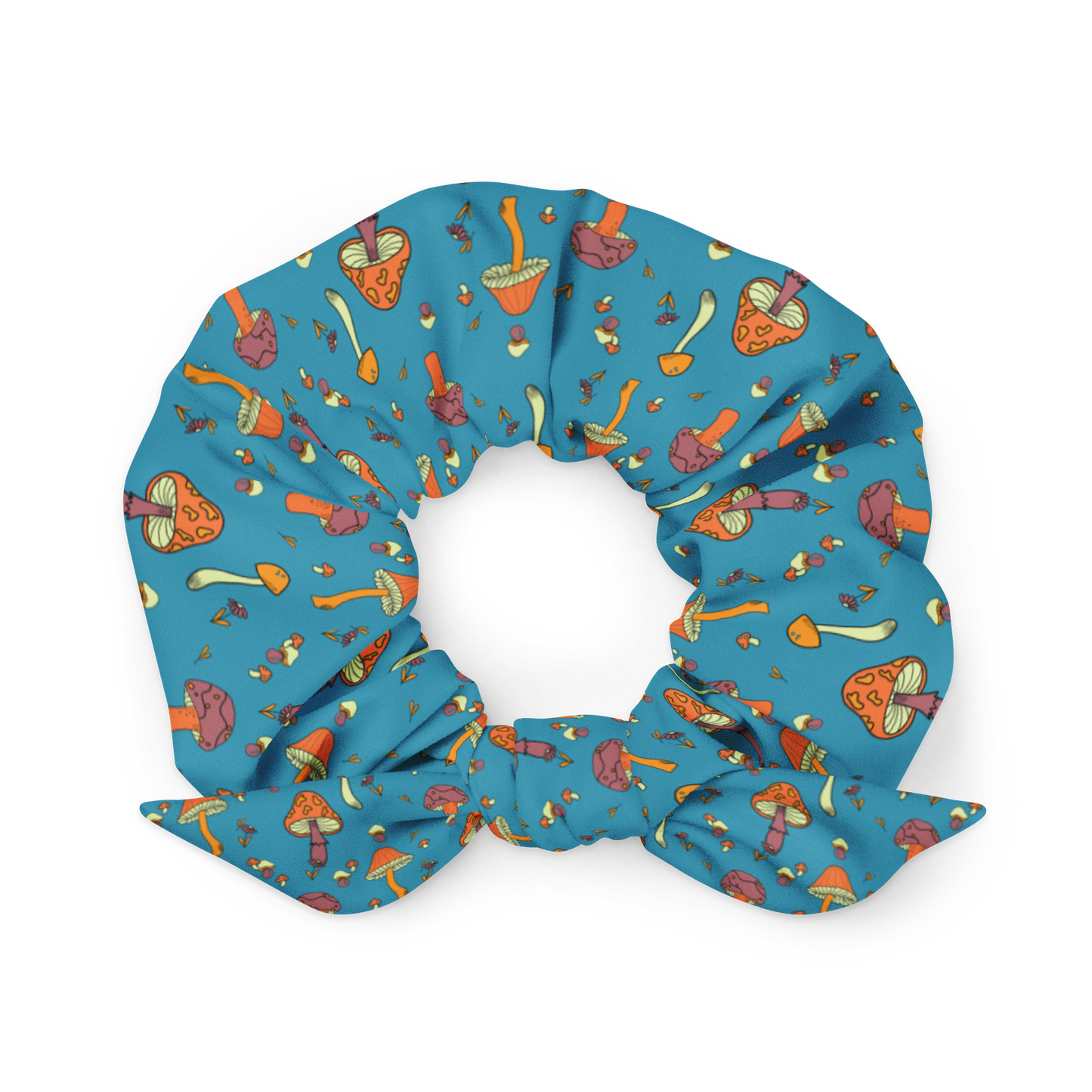 Mushroom Print Recycled Scrunchie