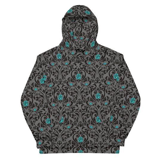 Dark Floral Blue Unisex Hoodie