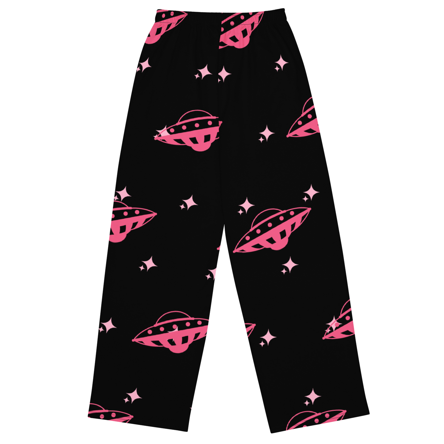 Spaced Out Print Unisex Wide-Leg Pants