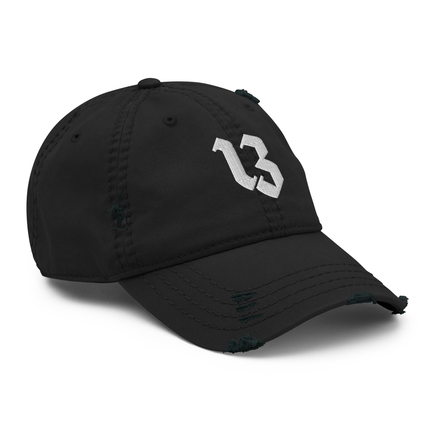 Embroidered Lucky 13 Distressed Dad Hat