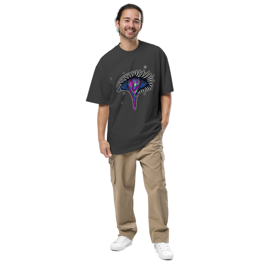 Trippy Dripping Eye Oversized Faded T-Shirt